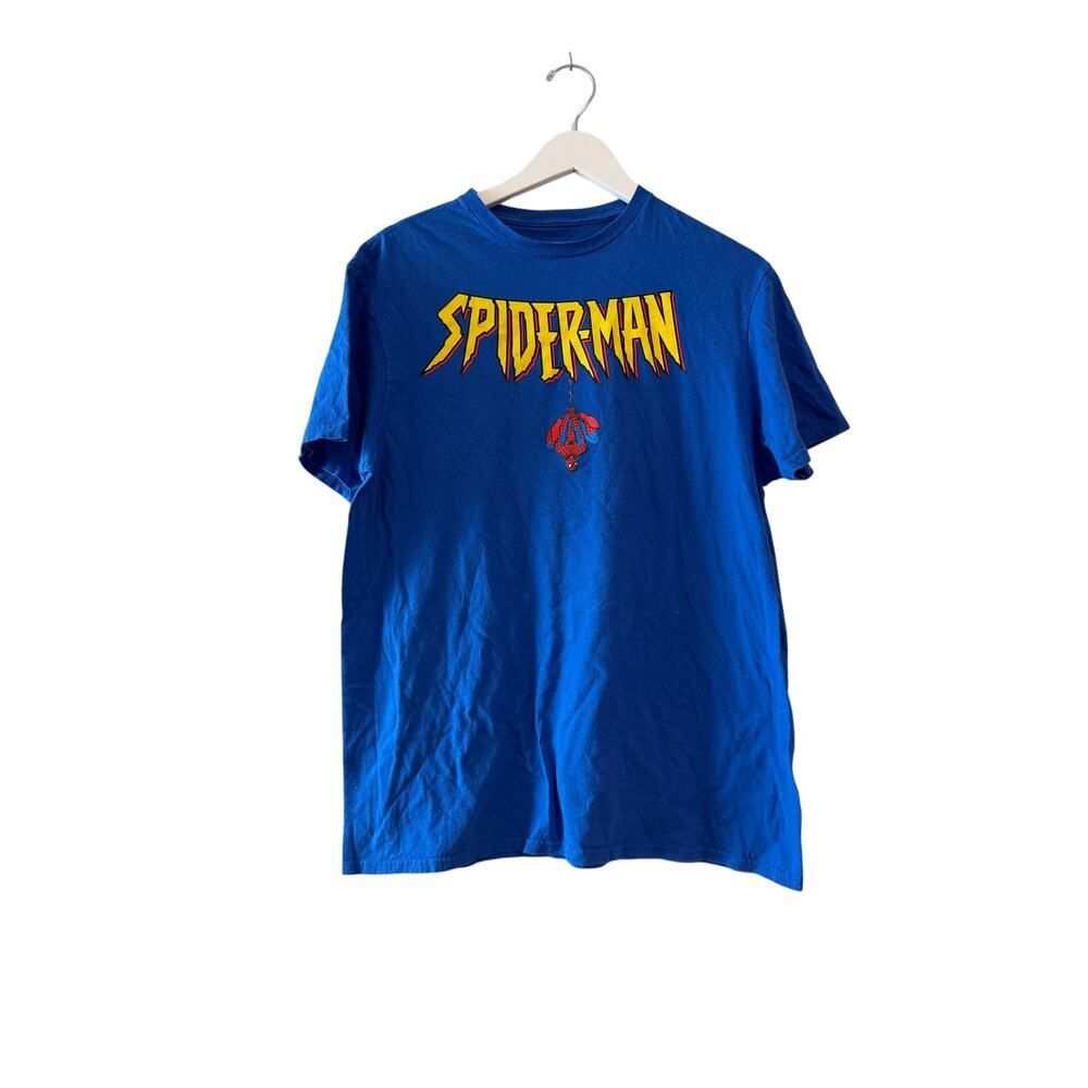 Size Large Blue Marvel Spiderman Graphic Cotton Tee Tshirt Collector Comic Con